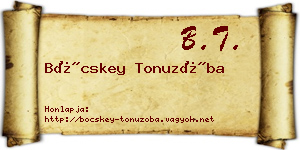 Böcskey Tonuzóba névjegykártya